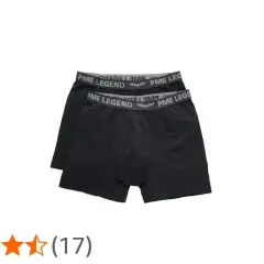 Dwa czarne bokserki męskie marki PME Legend z szarym pasem.