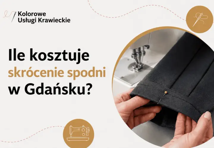 Ile kosztuje skracanie spodni w Gdańsku? Krawiec przygotowuje nogawkę do skrócenia.