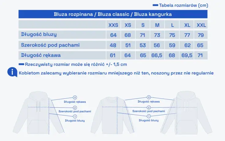 180 cm wzrostu? Jak dobrać rozmiar bluzy i uniknąć zwrotów!